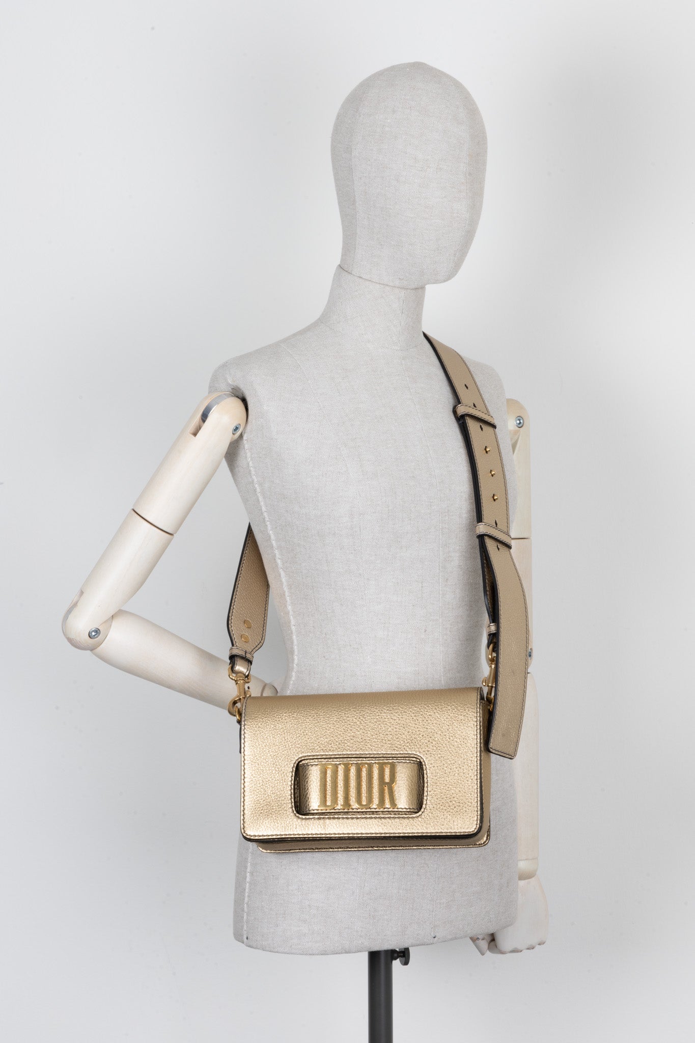 Christian Dior Dio R Evolution Bag Leather Gold