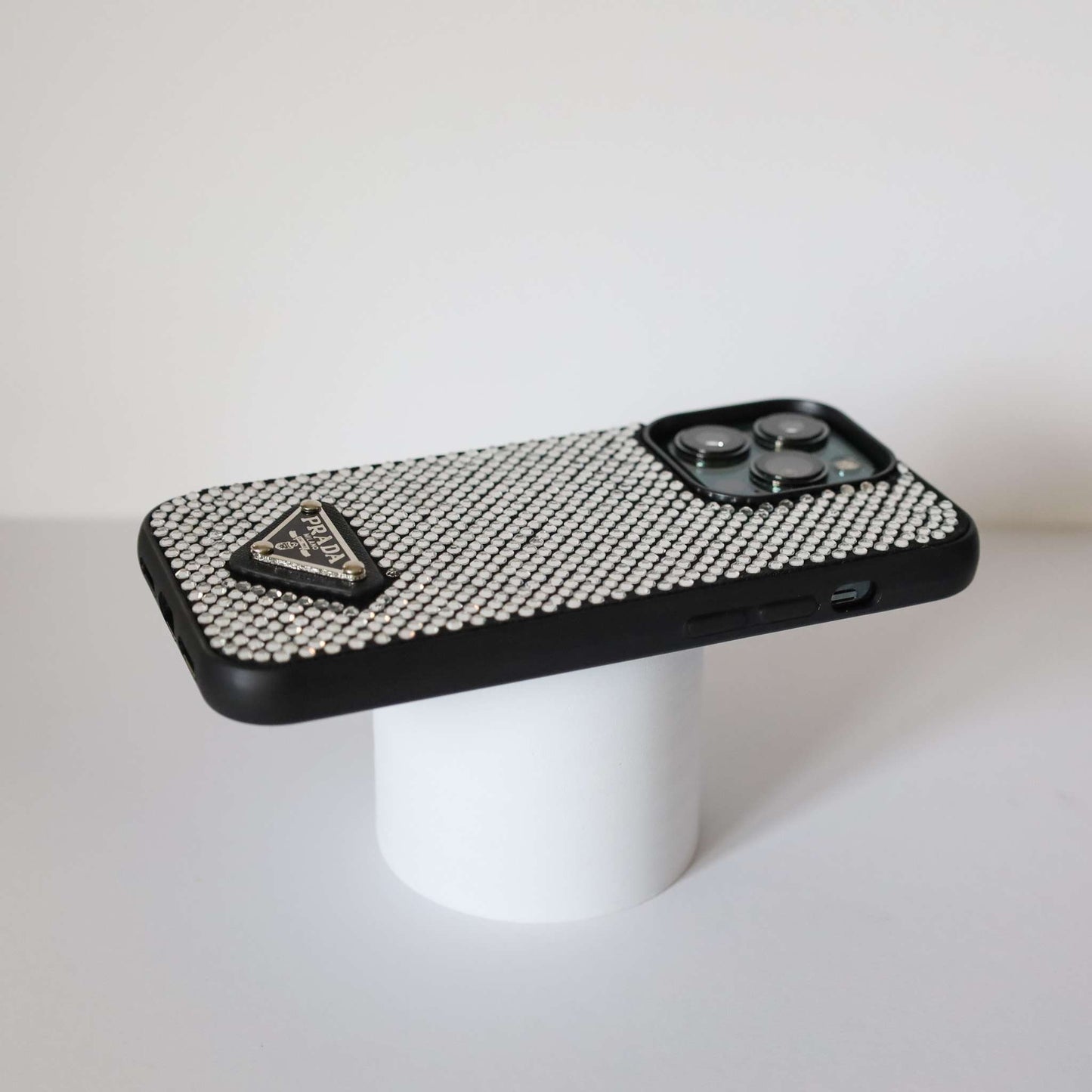Prada Rhinestone Design Phone Case iPhone 12 13 14 Pro Plus