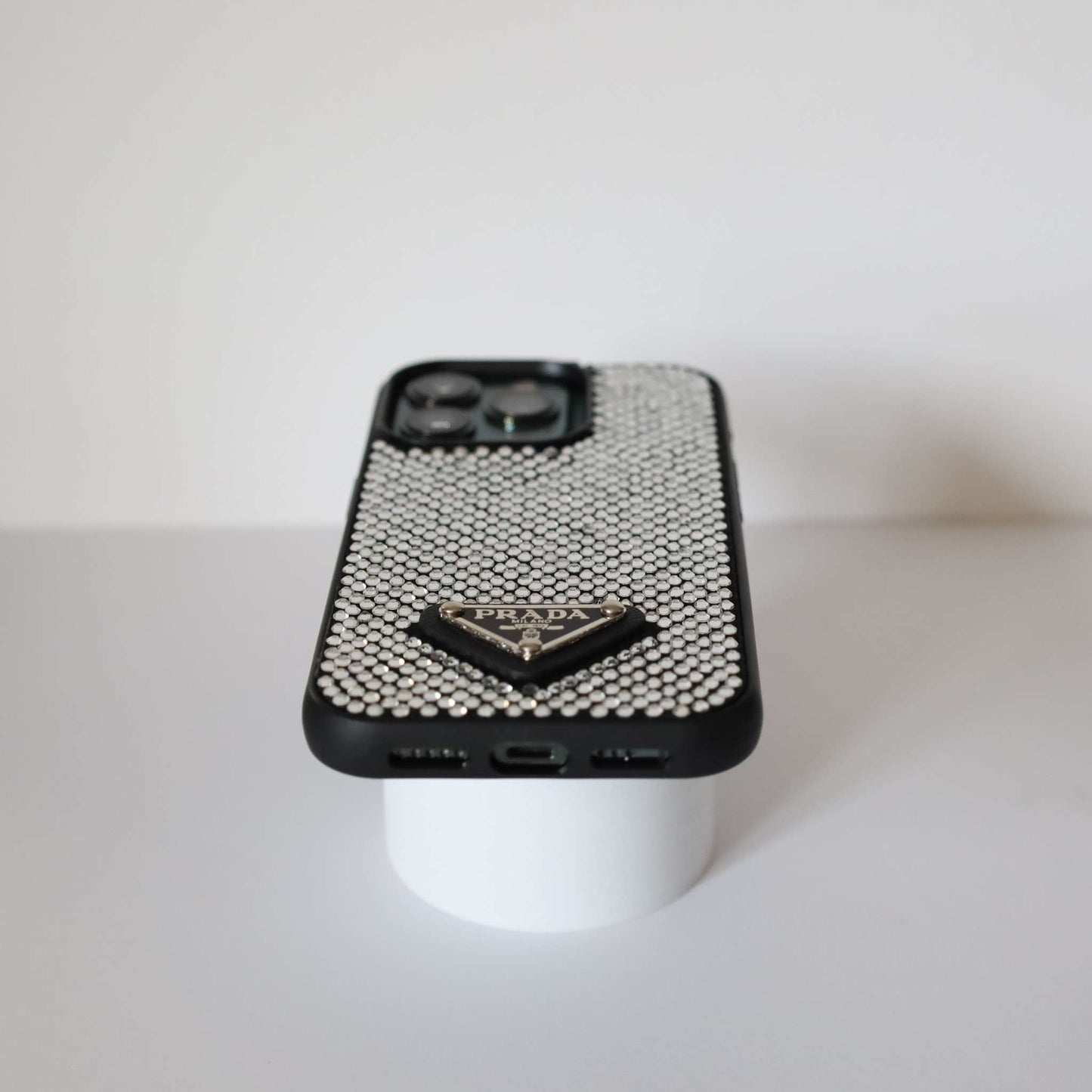 Prada Rhinestone Design Phone Case iPhone 12 13 14 Pro Plus