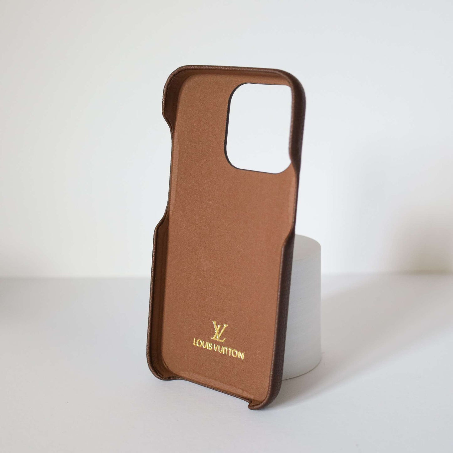 lv iPhone Case with Card Holder Brown Checkered