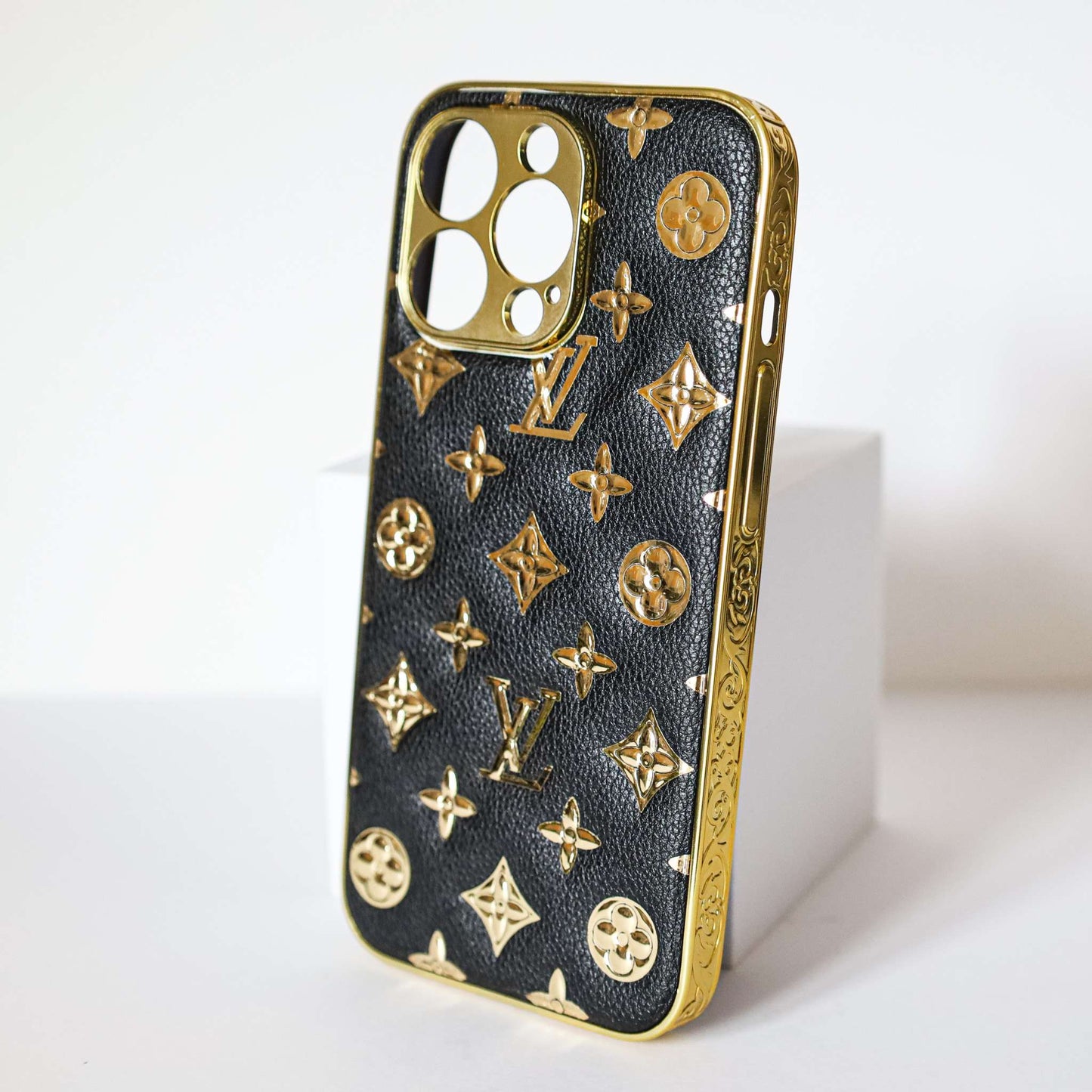 iPhone Glitter Case Leather Gold Letters 11 12 13 14 Pro Max