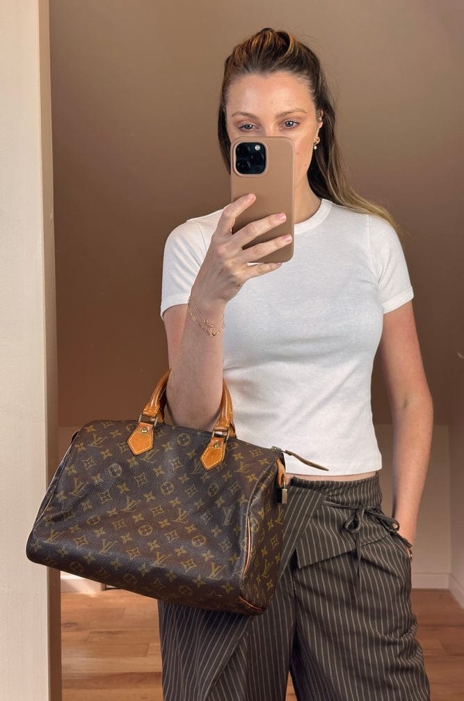 Louis Vuitton 30 Speedy Bag In Brown Monogram Coated Canvas