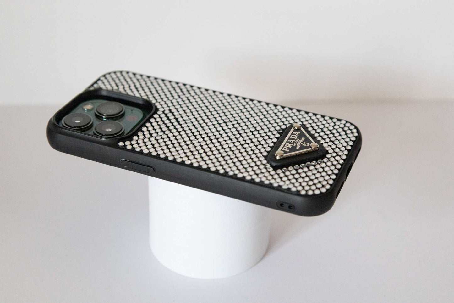 Prada Rhinestone Design Phone Case iPhone 12 13 14 Pro Plus