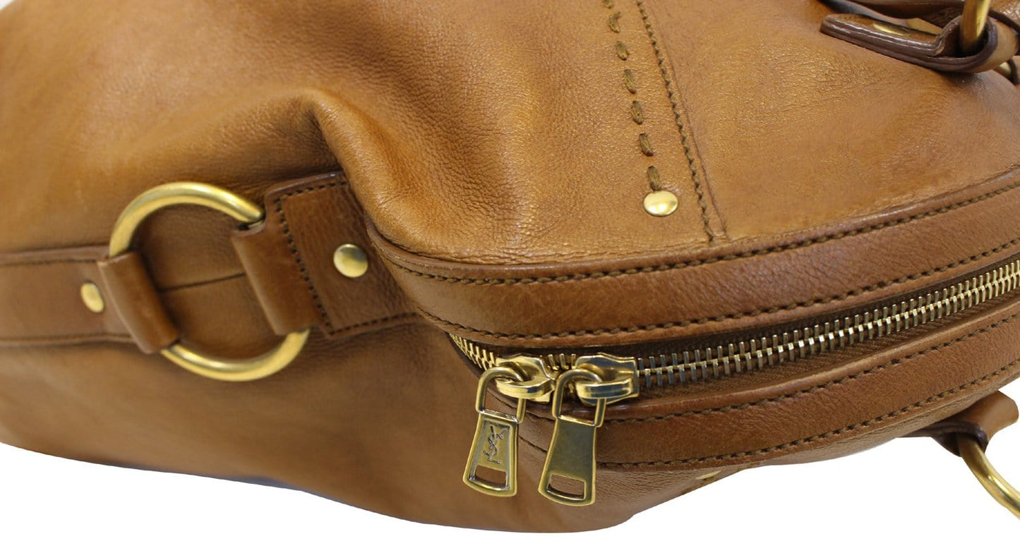 Yves Saint Laurent M Brown Leather Satchel Bag