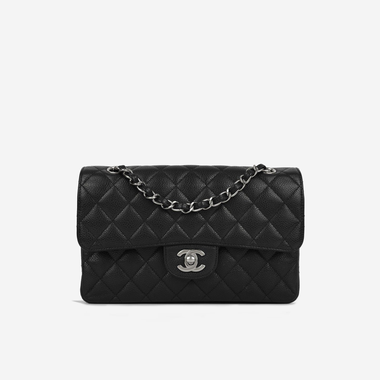 Chanel Classic Flap Lambskin Black Shoulder Bag Style 252