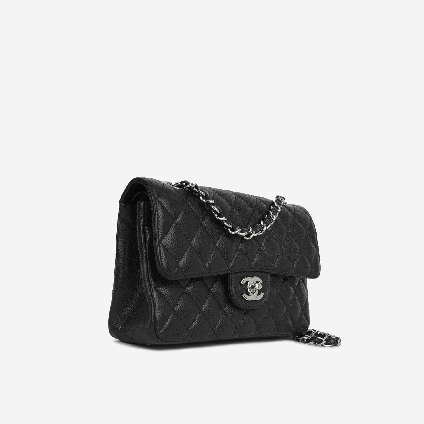 Chanel Classic Flap Lambskin Black Shoulder Bag Style 252