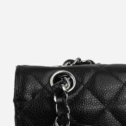 Chanel Classic Flap Lambskin Black Shoulder Bag Style 252