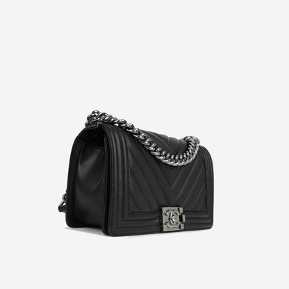 Chanel Boy Bag Caviar Black Shoulder Bag Style 10