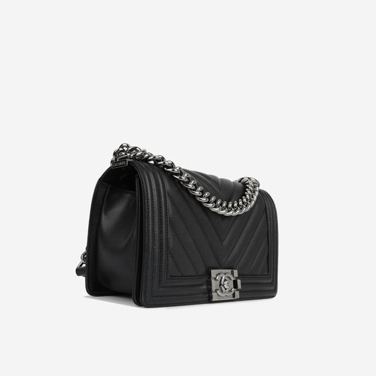 Chanel Boy Bag Caviar Black Shoulder Bag Style 10