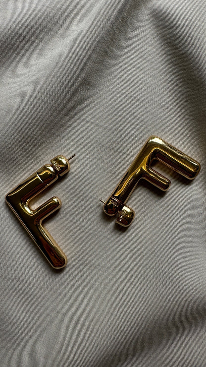 FENDI F Earrings Gold