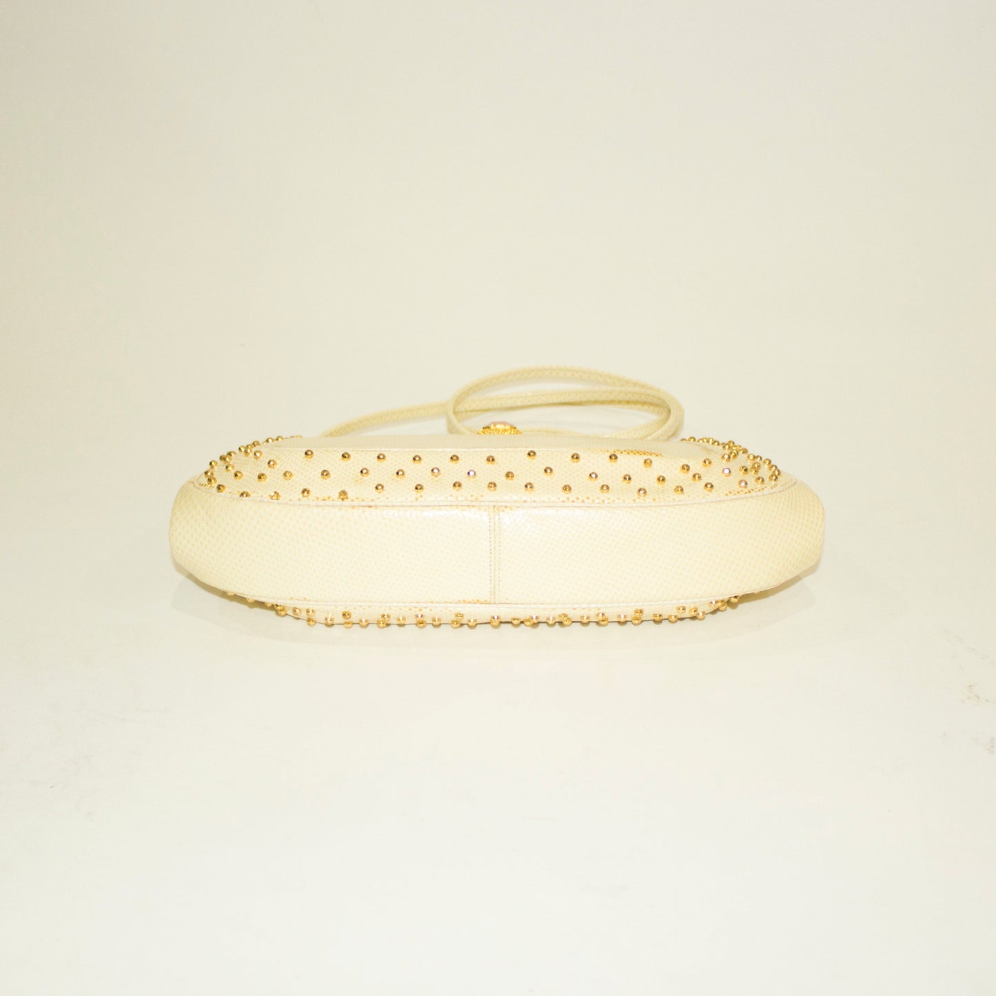 JUDITH LEIBER Vintage Cream Snakeskin & Gold Crossbody/Clutch