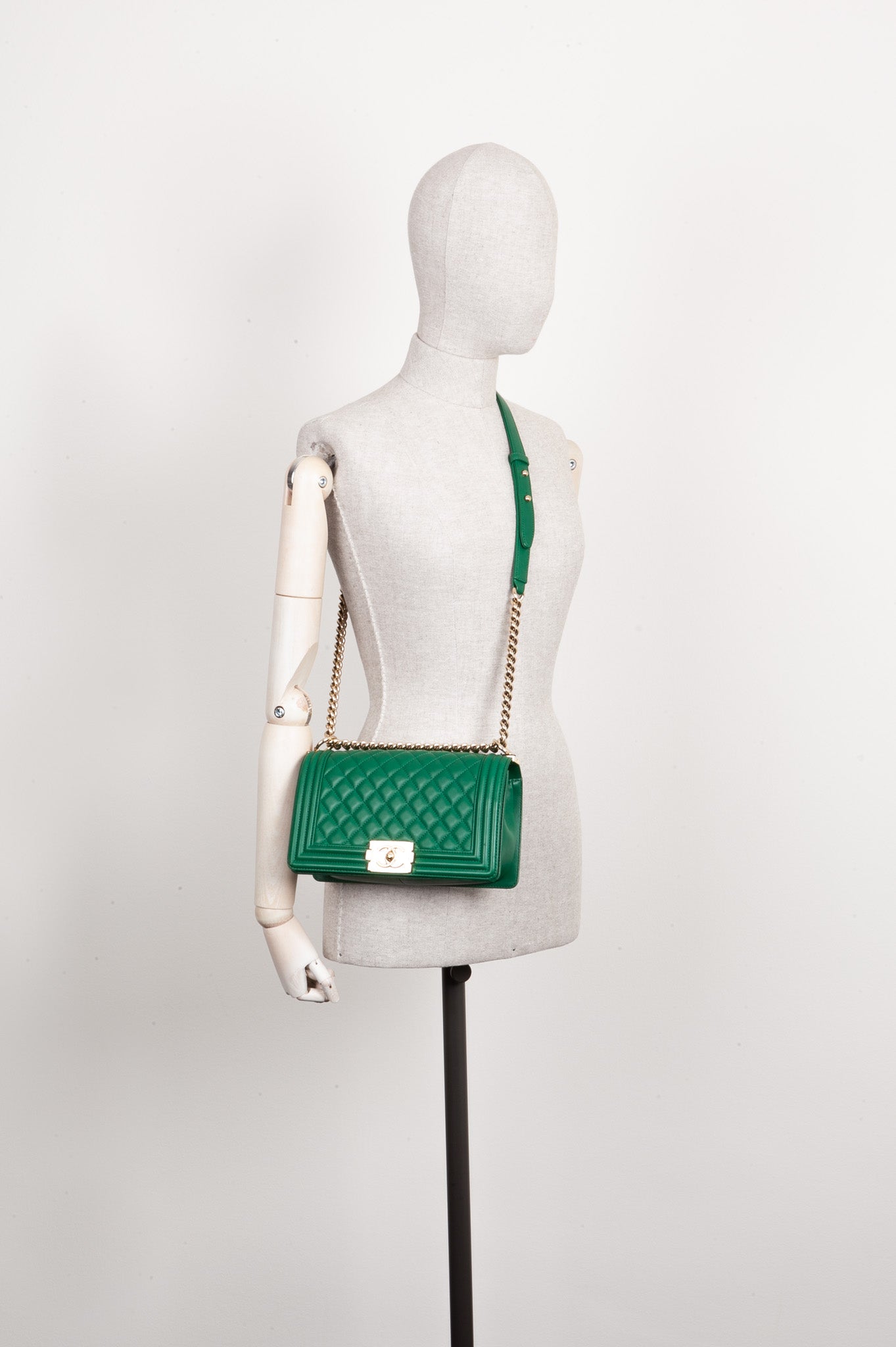 Chanel Boy Medium Green Handbag