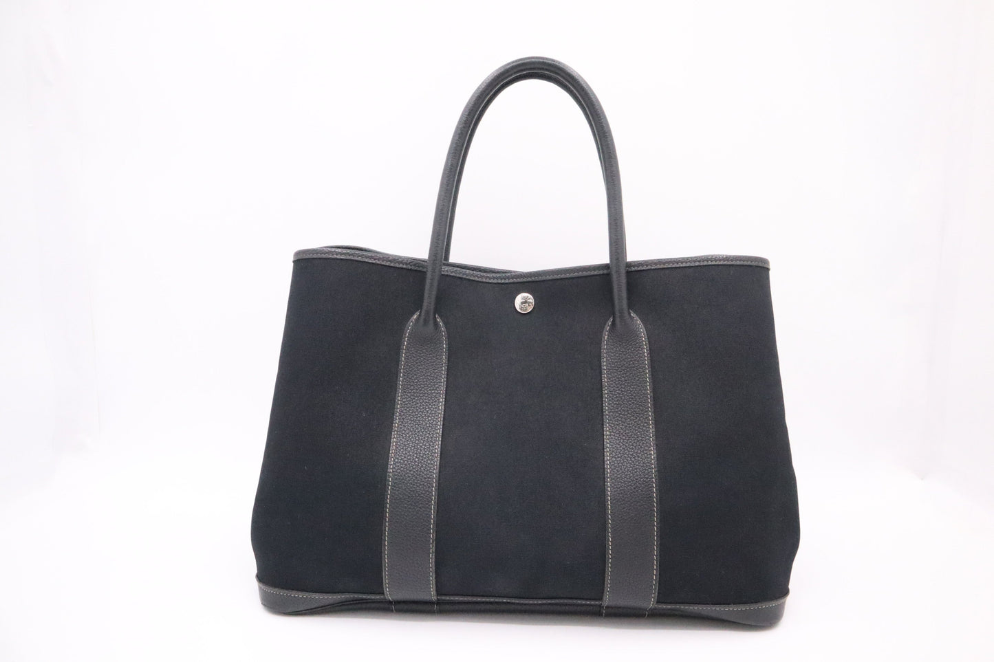 Hermes Garden Party 36 Bag In Black Canvas