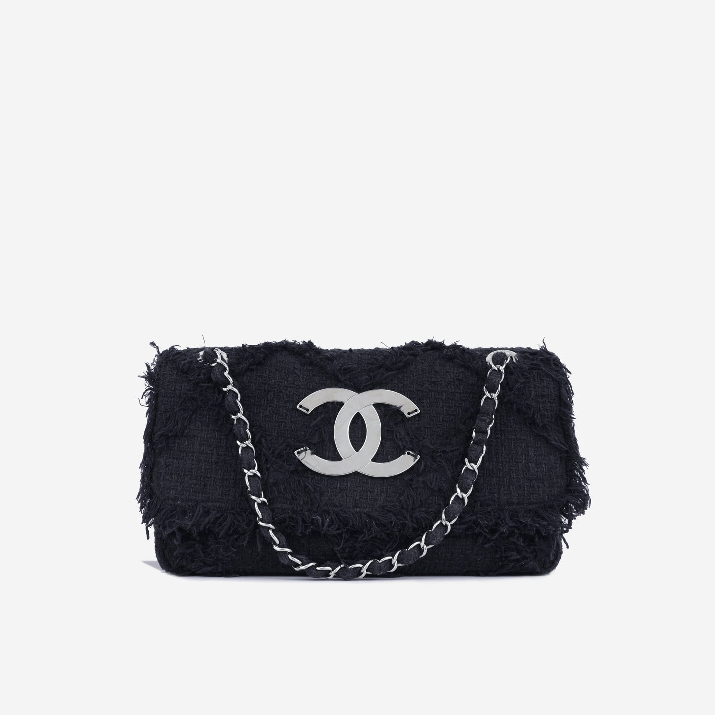 Chanel Classic Flap Tweed Black Shoulder Bag Style 3