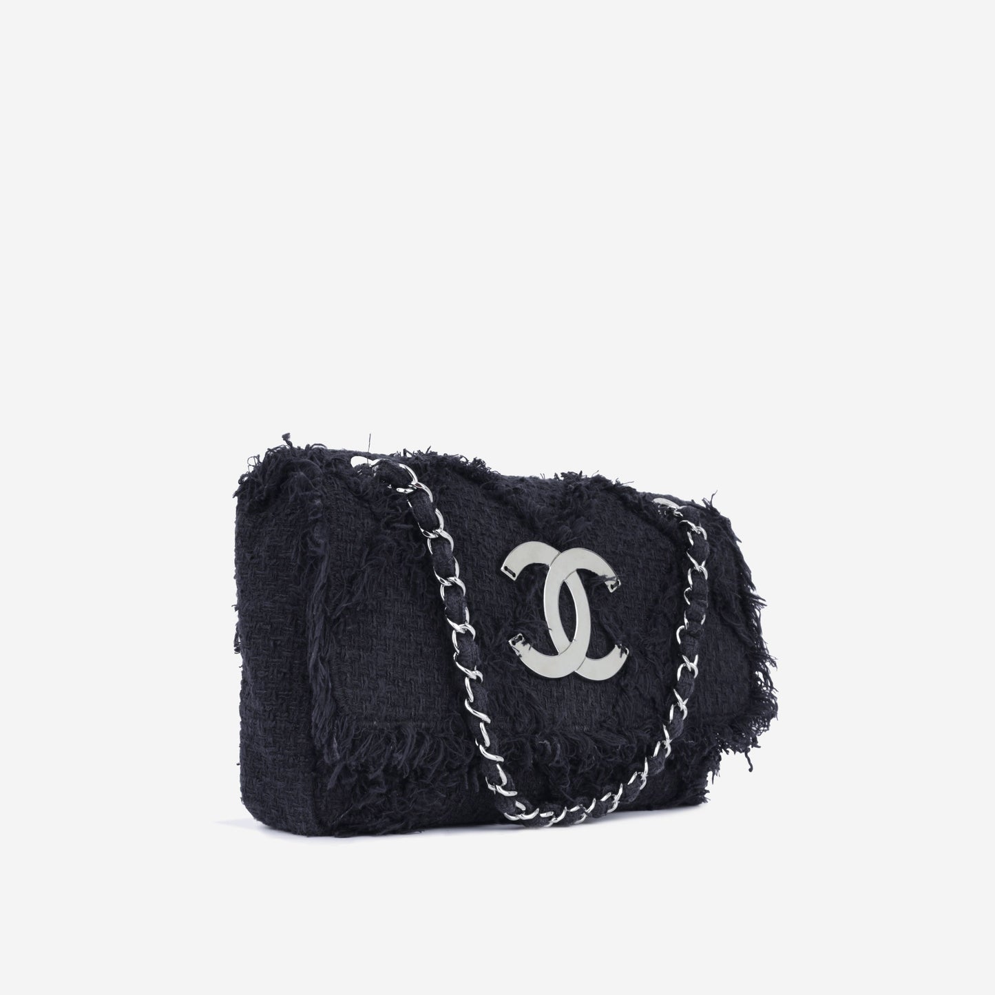 Chanel Classic Flap Tweed Black Shoulder Bag Style 3