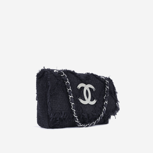 Chanel Classic Flap Tweed Black Shoulder Bag Style 3