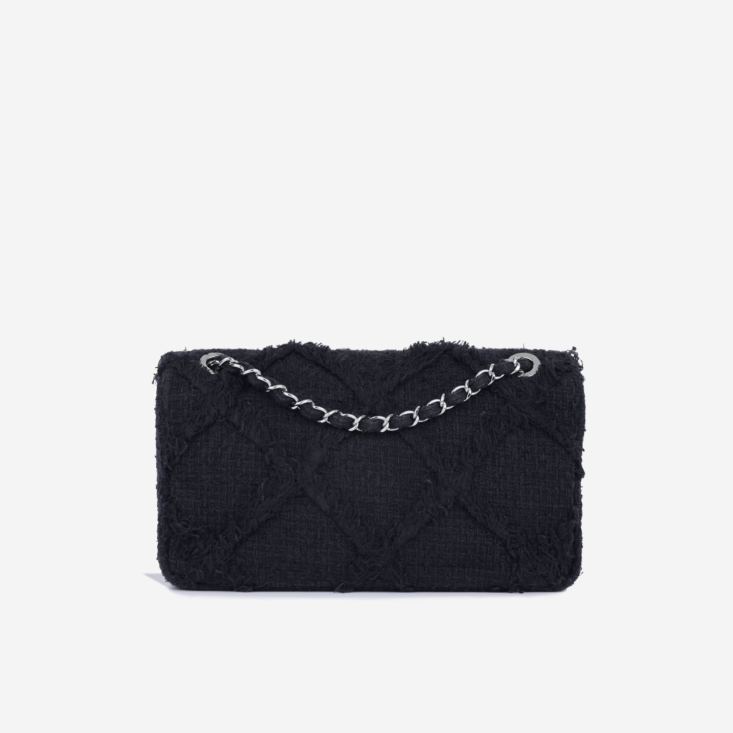 Chanel Classic Flap Tweed Black Shoulder Bag Style 3