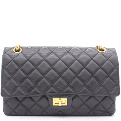 Chanel Black Quilted Crinkled Leather 226 Classic Reissue 2.55 Flap Bag