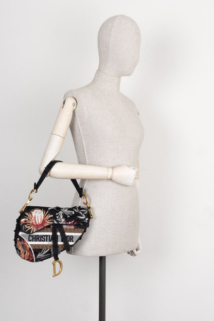 Christian Dior Saddle Bag Cavnas Brown