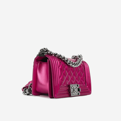 Chanel Boy Bag Lambskin Pink Shoulder Bag Lambskin