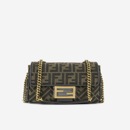 Fendi Baguette Canvas Red Shoulder Bag Style 60
