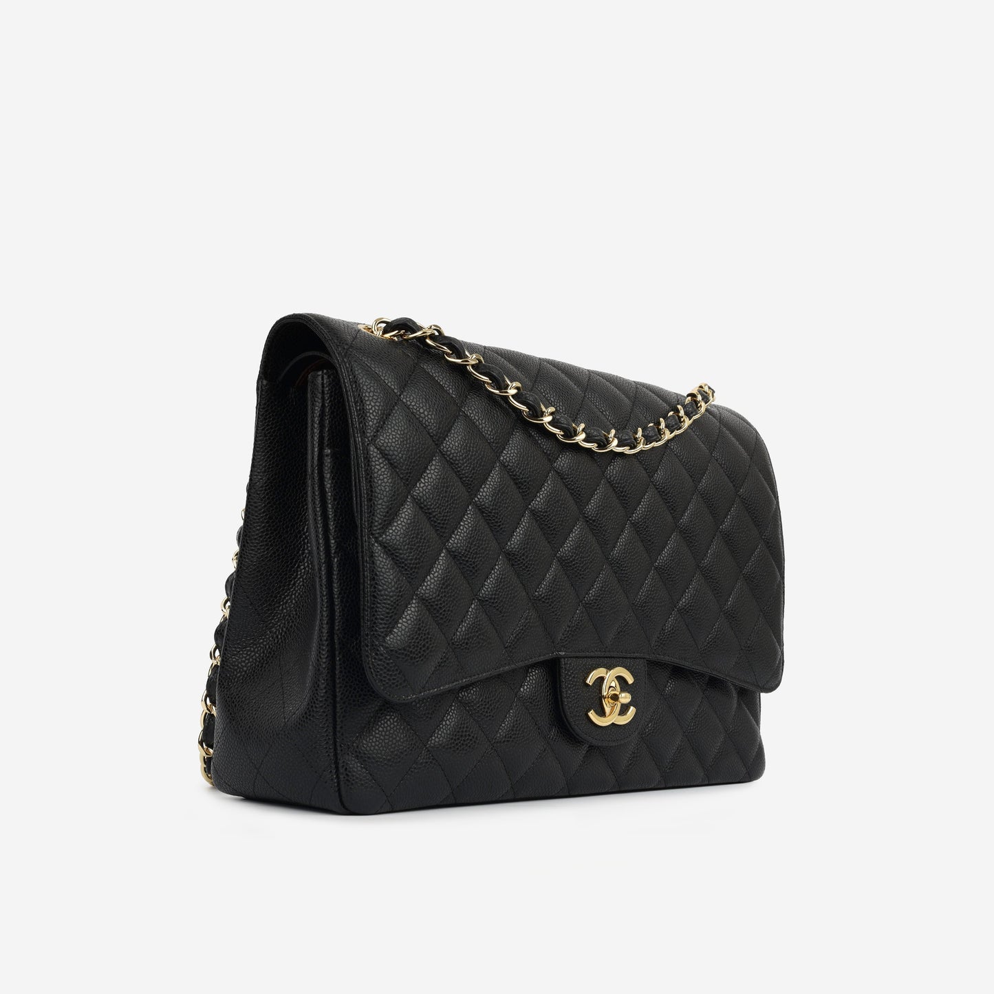 Chanel Classic Flap Lambskin Black Shoulder Bag Style 91