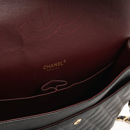 Chanel Classic Flap Lambskin Black Shoulder Bag Style 91
