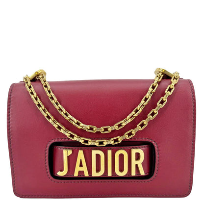 Christian Dior J'Adior Flap Medium Leather Chain Shoulder Bag Red