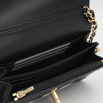 Chanel Luxury Lambskin Black Clutch Style 6