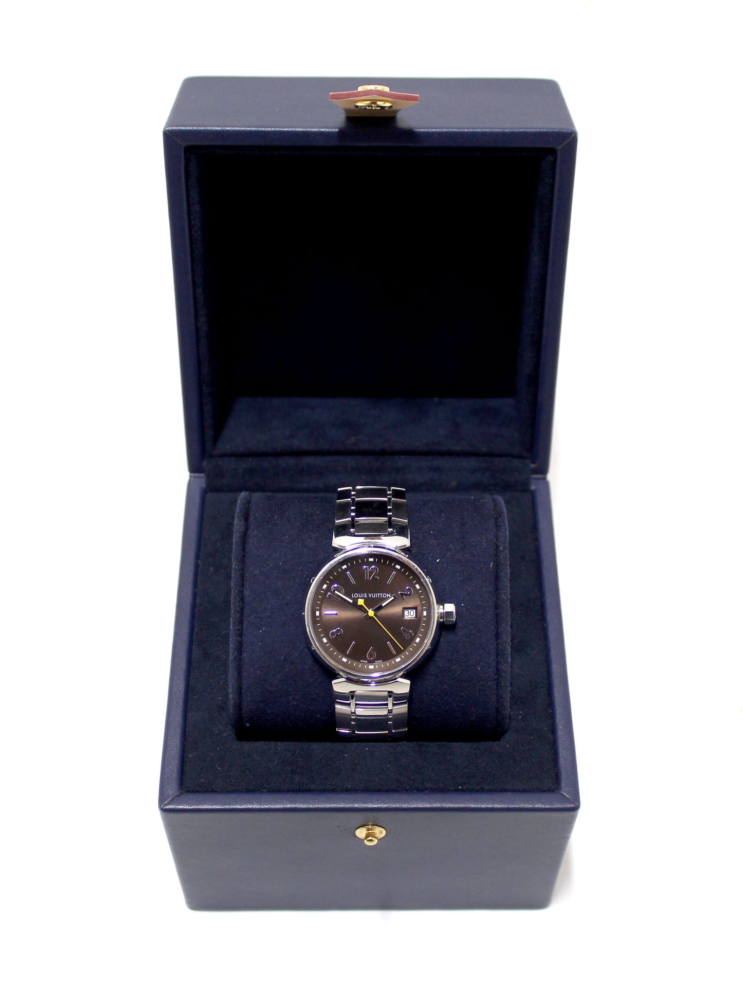Louis Vuitton Tambour Quartz Watch in Brown Steel