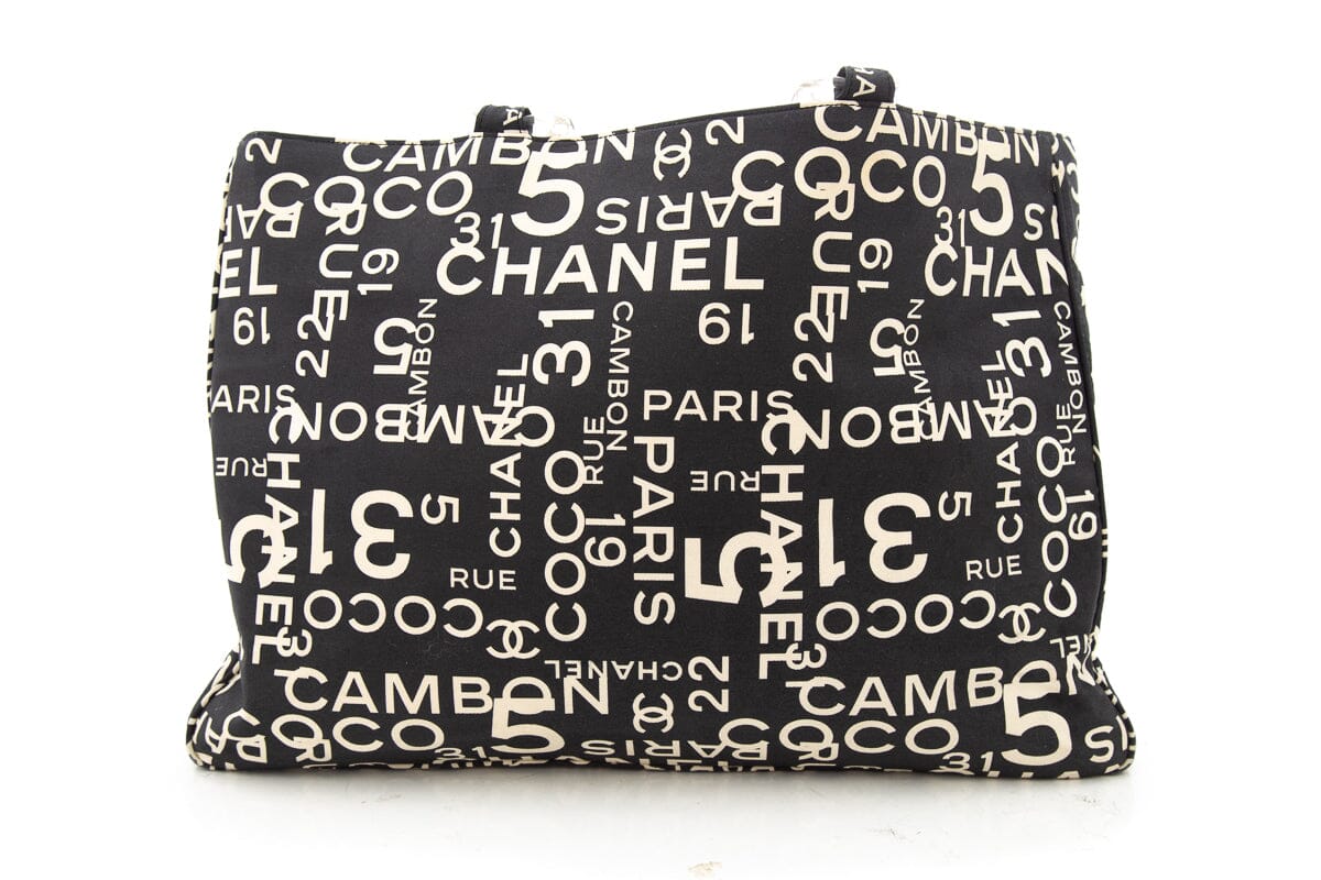 Chanel Cambon Canvas Black White Tote