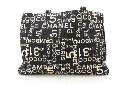 Chanel Cambon Canvas Black White Tote