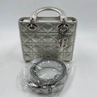 Lady Dior ABCdior Small Silver Cannage Lambskin Handbag