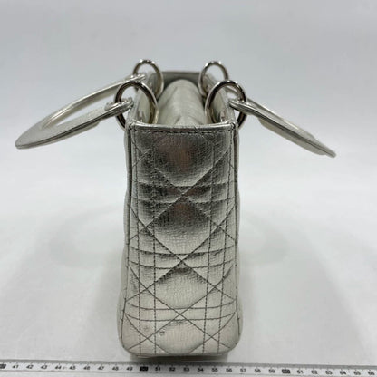 Lady Dior ABCdior Small Silver Cannage Lambskin Handbag