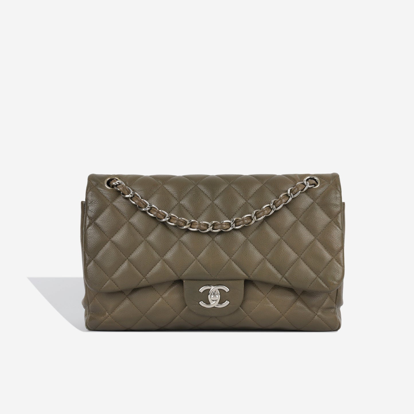 Chanel Classic Flap Caviar Silver Shoulder Bag Style 3