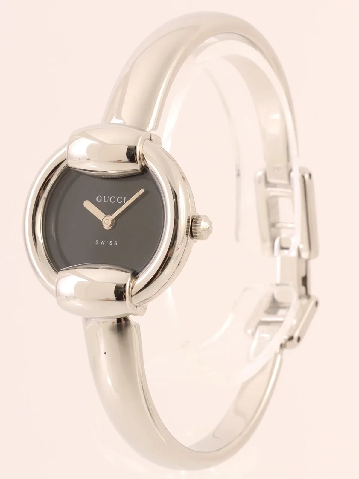 GUCCI Round Face Bangle Watch Silver