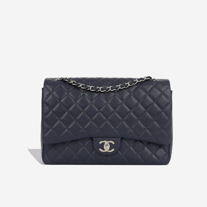Chanel Classic Flap Caviar Silver Shoulder Bag Style 7