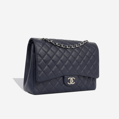 Chanel Classic Flap Caviar Silver Shoulder Bag Style 7