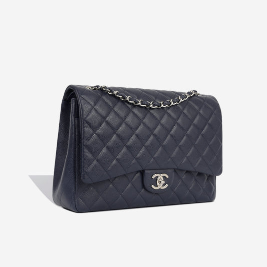 Chanel Classic Flap Caviar Silver Shoulder Bag Style 7