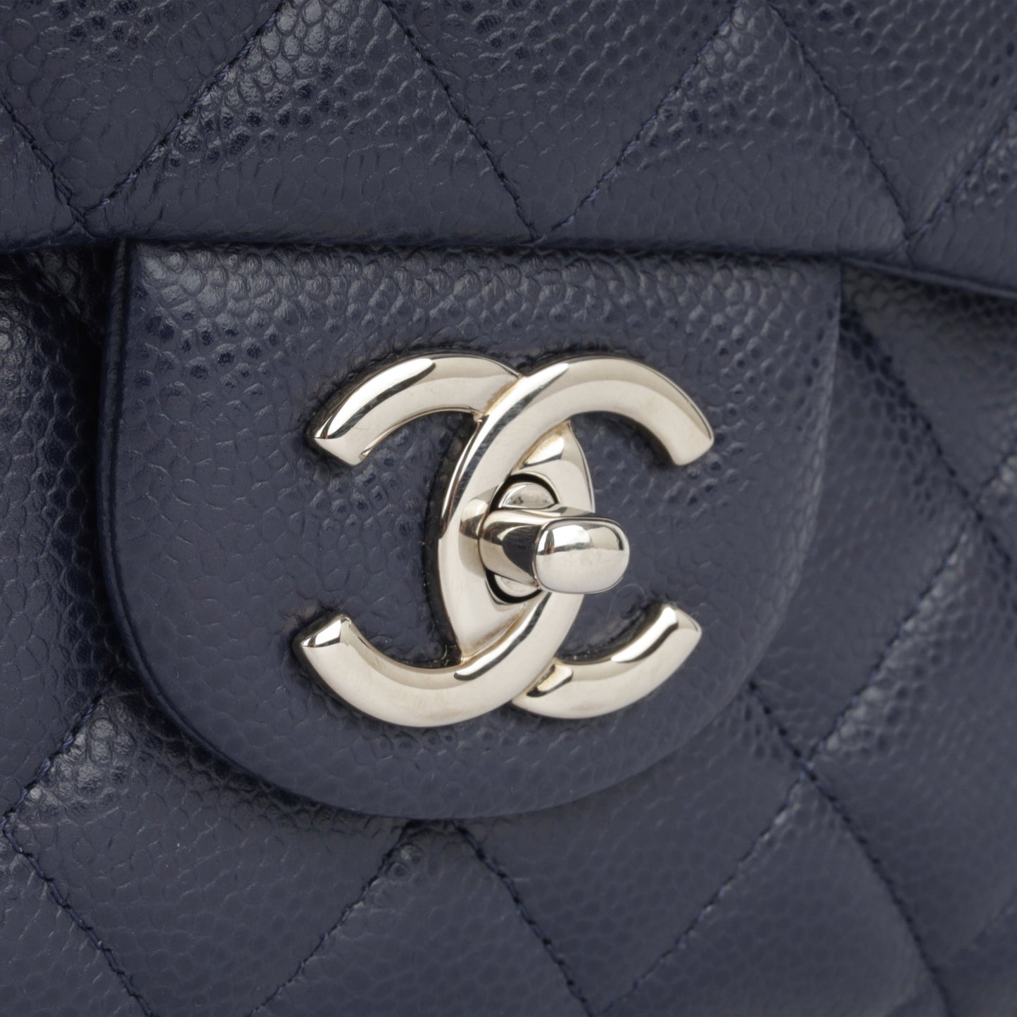 Chanel Classic Flap Caviar Silver Shoulder Bag Style 7