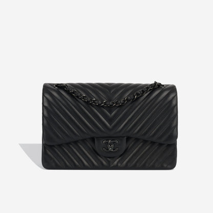 Chanel Classic Flap Lambskin Black Shoulder Bag Style 40