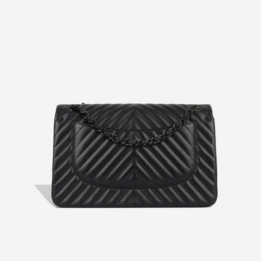 Chanel Classic Flap Lambskin Black Shoulder Bag Style 40