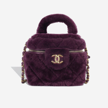 Chanel Vanity Lambskin Gold Clutch Style 3