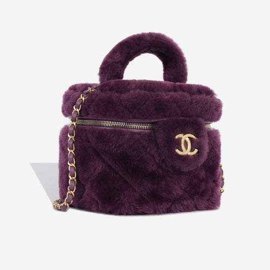 Chanel Vanity Lambskin Gold Clutch Style 3