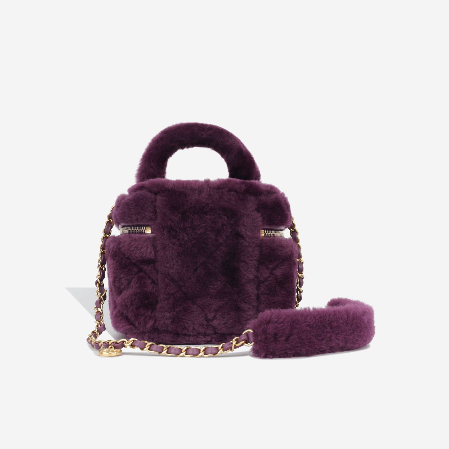 Chanel Vanity Lambskin Gold Clutch Style 3