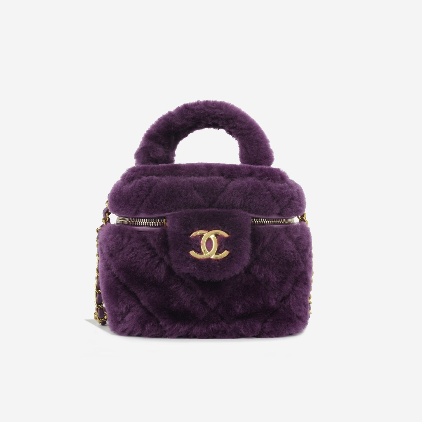 Chanel Vanity Lambskin Gold Clutch Style 2