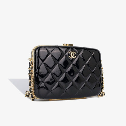 Chanel Patent Leather Black Clutch