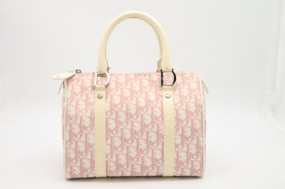 Dior Boston Bag in Pink Oblique Coated Canvas