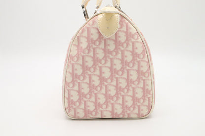 Dior Boston Bag in Pink Oblique Coated Canvas