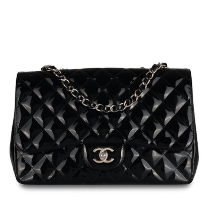 Chanel Classic Flap Patent Leather Black Shoulder Bag